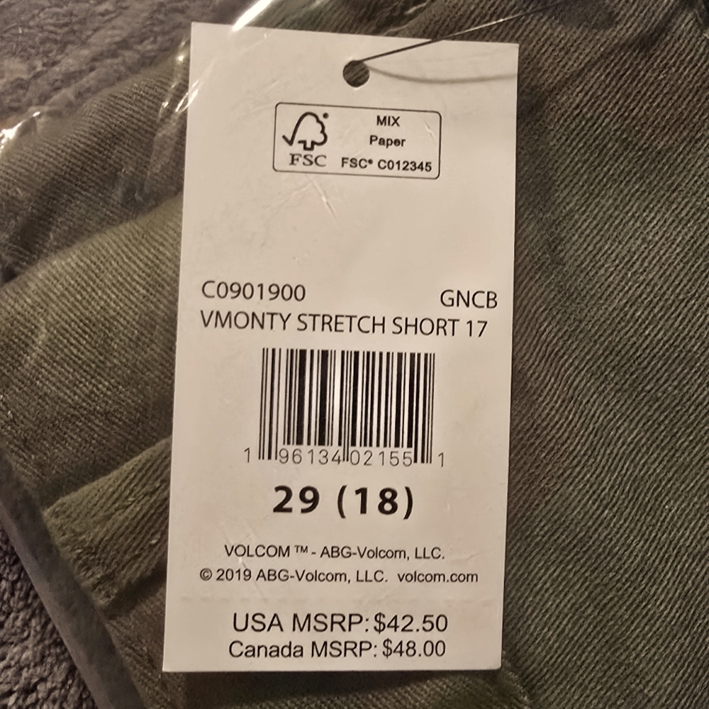 Volcom Vmonty Big Boys Green And Black Camo Shorts